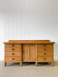 A Large English Country 8 Drawer Pine Buffet or Sideboard c1860