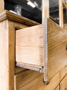 A Monumental 19th Century Pine Glazed Cupboard Cabinet
