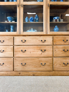 A Monumental 19th Century Pine Glazed Cupboard Cabinet