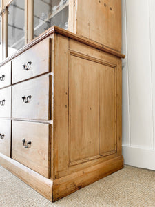 A Monumental 19th Century Pine Glazed Cupboard Cabinet