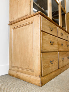 A Monumental 19th Century Pine Glazed Cupboard Cabinet