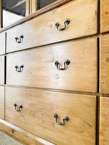 A Monumental 19th Century Pine Glazed Cupboard Cabinet