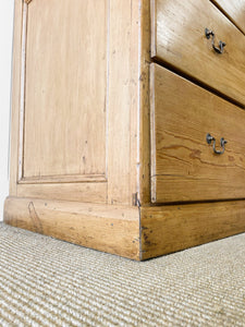 A Monumental 19th Century Pine Glazed Cupboard Cabinet