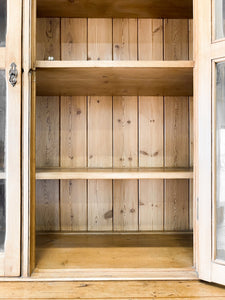 A Monumental 19th Century Pine Glazed Cupboard Cabinet