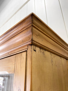 A Monumental 19th Century Pine Glazed Cupboard Cabinet