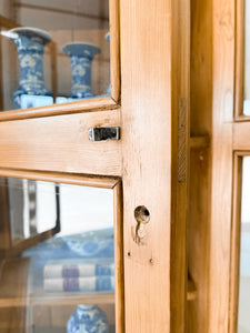 A Monumental 19th Century Pine Glazed Cupboard Cabinet
