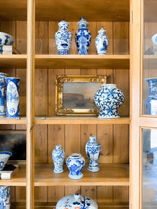 A Monumental 19th Century Pine Glazed Cupboard Cabinet