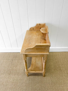 An English Country Pine Galleried Washstand or Console Table c1860