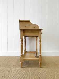 An English Country Pine Galleried Washstand or Console Table c1860