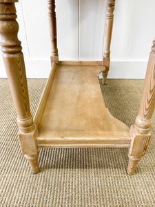 An English Country Pine Galleried Washstand or Console Table c1860