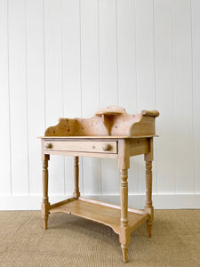 An English Country Pine Galleried Washstand or Console Table c1860