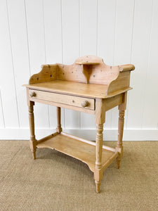 An English Country Pine Galleried Washstand or Console Table c1860