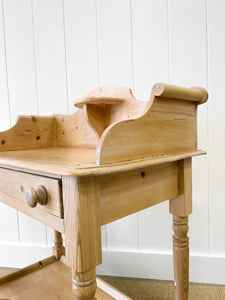 An English Country Pine Galleried Washstand or Console Table c1860