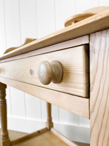 An English Country Pine Galleried Washstand or Console Table c1860