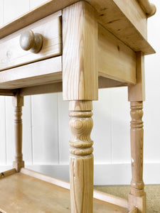 An English Country Pine Galleried Washstand or Console Table c1860