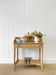 An English Country Pine Galleried Washstand or Console Table c1860