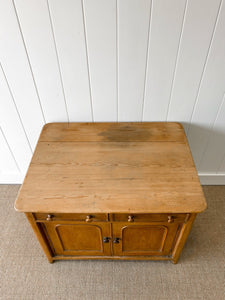 A Pleasant English Pine Cabinet or Sideboard with Drop Leaf
