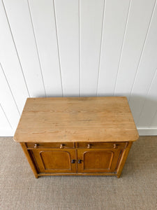 A Pleasant English Pine Cabinet or Sideboard with Drop Leaf