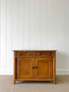 A Pleasant English Pine Cabinet or Sideboard with Drop Leaf