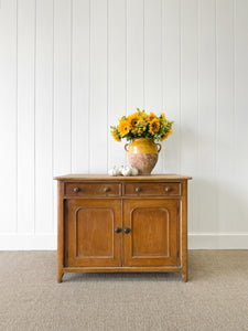 A Pleasant English Pine Cabinet or Sideboard with Drop Leaf