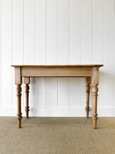Antique English Country Pine Console Table or Desk c1890