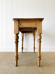 Antique English Country Pine Console Table or Desk c1890