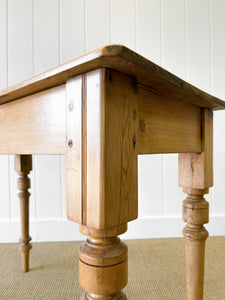 Antique English Country Pine Console Table or Desk c1890