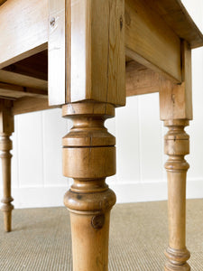 Antique English Country Pine Console Table or Desk c1890