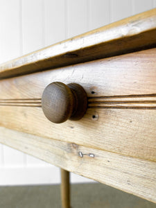 Antique English Country Pine Console Table or Desk c1890