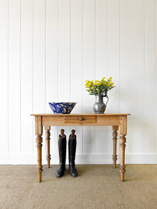Antique English Country Pine Console Table or Desk c1890