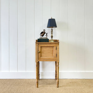 Antique English Early 19th Century Pine Bedside Table or Nightstand