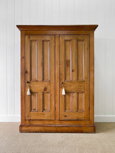 A Handsome English 19th Century Pine Housekeepers Cupboard