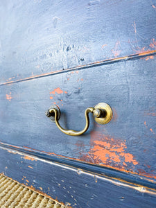 A Painted English Pine Mule Chest Trunk or Blanket Box c1850