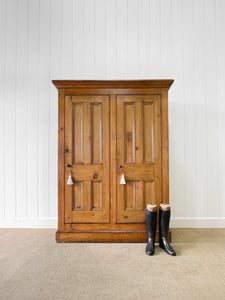 A Handsome English 19th Century Pine Housekeepers Cupboard
