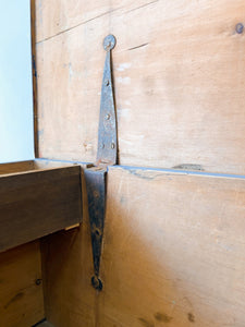 A Painted English Pine Mule Chest Trunk or Blanket Box c1850