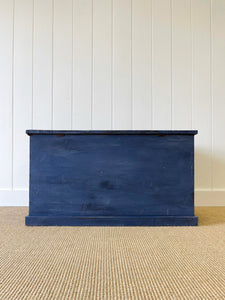 A Painted English Pine Mule Chest Trunk or Blanket Box c1850
