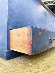 A Painted English Pine Mule Chest Trunk or Blanket Box c1850
