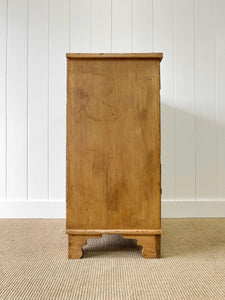 An Antique English Pine Chest of Drawers Dresser c1890