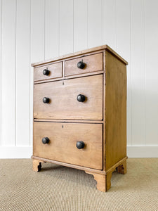 An Antique English Pine Chest of Drawers Dresser c1890