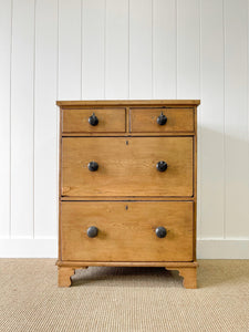 An Antique English Pine Chest of Drawers Dresser c1890