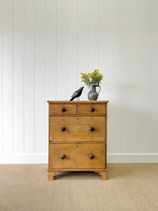 An Antique English Pine Chest of Drawers Dresser c1890