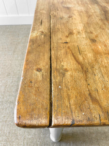 Antique English Country Pine Dining Harvest Table