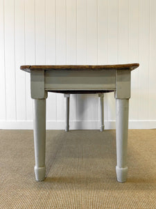 Antique English Country Pine Dining Harvest Table