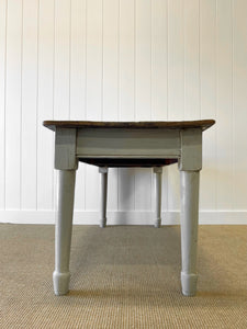 Antique English Country Pine Dining Harvest Table