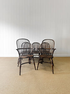 A Set of 8 Vintage English Oak Windsor Chairs