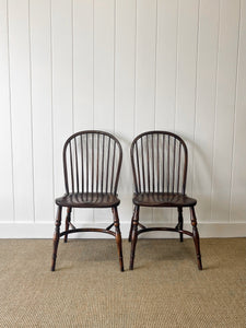 A Set of 8 Vintage English Oak Windsor Chairs