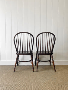 A Set of 8 Vintage English Oak Windsor Chairs