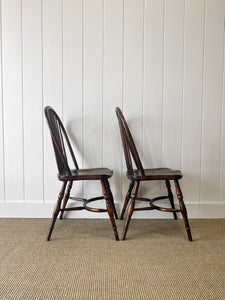 A Set of 8 Vintage English Oak Windsor Chairs