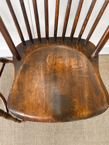 A Set of 8 Vintage English Oak Windsor Chairs