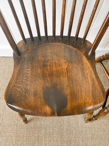 A Set of 8 Vintage English Oak Windsor Chairs